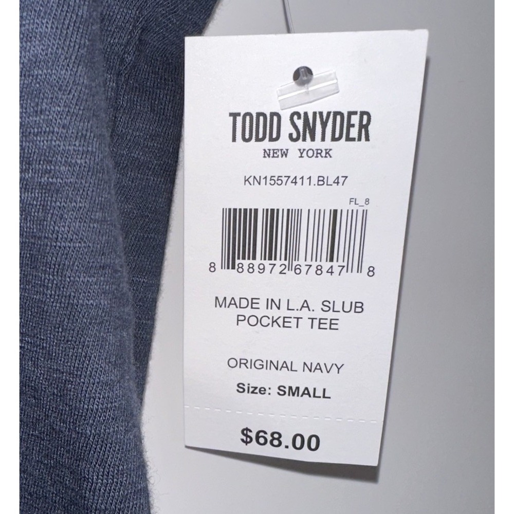 New Todd Snyder Shirt Mens Small Navy Blue Slub Pocket Tee Homespun USA Made - Picture 5 of 7